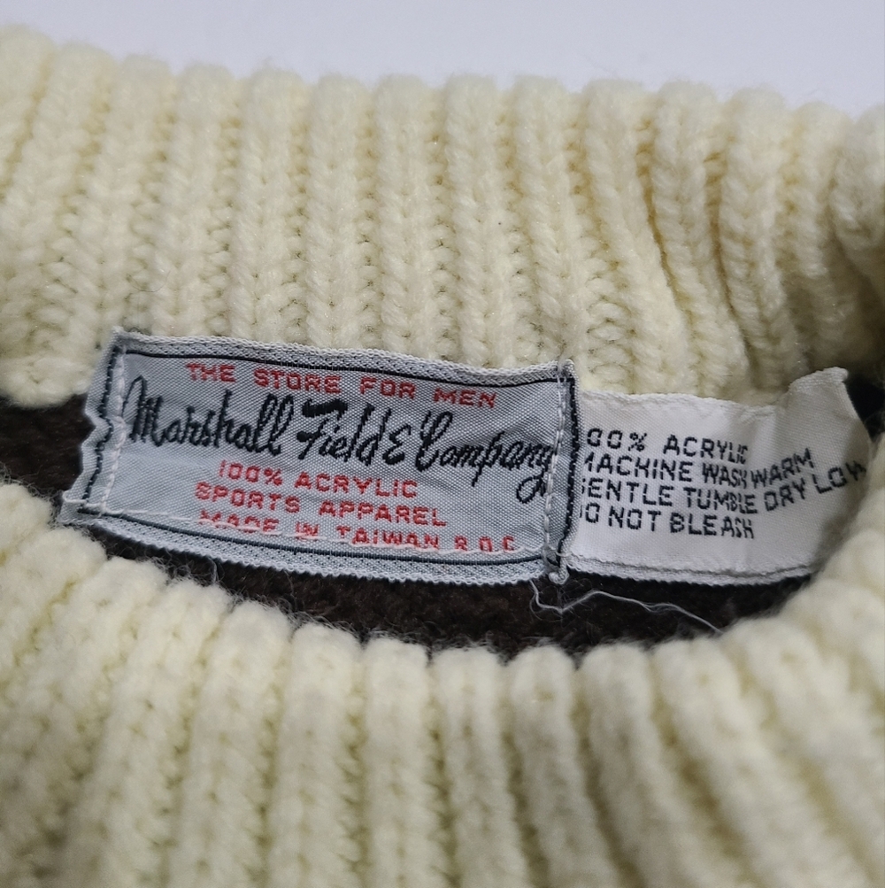 Vintage Marshall Field & co.Knit Sweater with Geometric Pattern mens sz.M - Picture 5 of 7